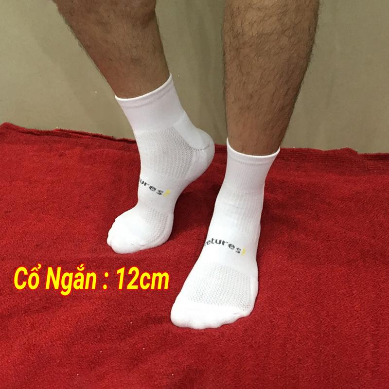 Tất vớ thể thao đá bóng Feetures cho nam nữ loại cổ lửng hàng dệt kim 83%…