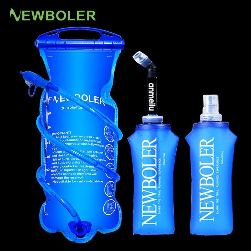 Thang Nước, NEWBOLER, Có Sẵn 1L / 1.5 / 2L / 3L, Bình Nước Mềm Có Thể Gập Lại 500ml, Túi Nước Chạy Bộ, Thích Hợp Để Đi Bộ Đường Dài Và Đạp Xe, Ba Lô 0