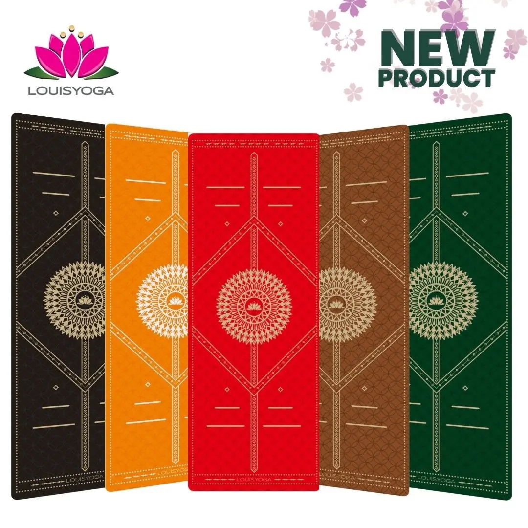 THẢM CAO SU ĐỊNH TUYẾN LUCKY LOUIS YOGA- Chống trơn, thấm mồ hôi tốt (TẶNG TÚI THẢM CAO CẤP)
