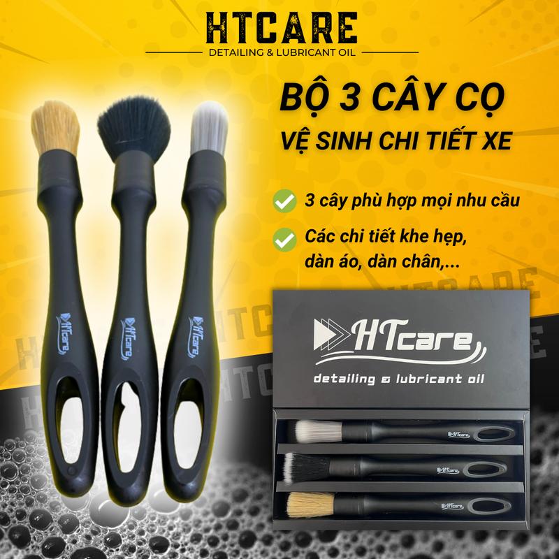  Bộ cọ 3 cây HTCare cao cấp lông mềm mịn chuyên vệ sinh dàn áo và nội thất dành cho ôtô xe máy Phụ Kiện Phụ Kiện 