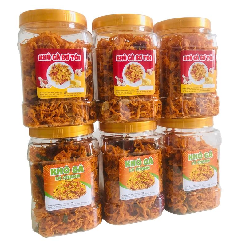 Combo 1.5KG (3 x 500GR) Khô gà lá chanh - Khô gà bơ tỏi Thức Ăn Food Ăn Vặt Snack Chua Heo