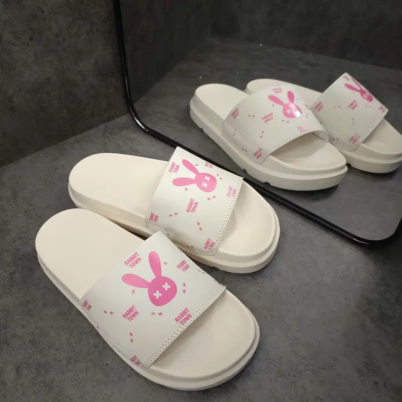 Dép thời trang Nữ,Dép Rabbit Town in thỏ, xinh xắn dễ thương, đế cao 4cm Slipper Jean DéP Có Quai 1