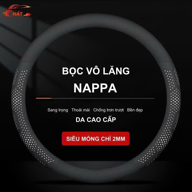 Bọc Vô Lăng Ô Tô 3D Da Nappa Dáng Tròn SIZE 38cm Siêu Mỏng 2MM Chống Trơn Trượt Thoải Mái Cho Mọi Loại Xe Sang Trọng Thoải Mái Chống Trơn Trượt Bền Đẹp