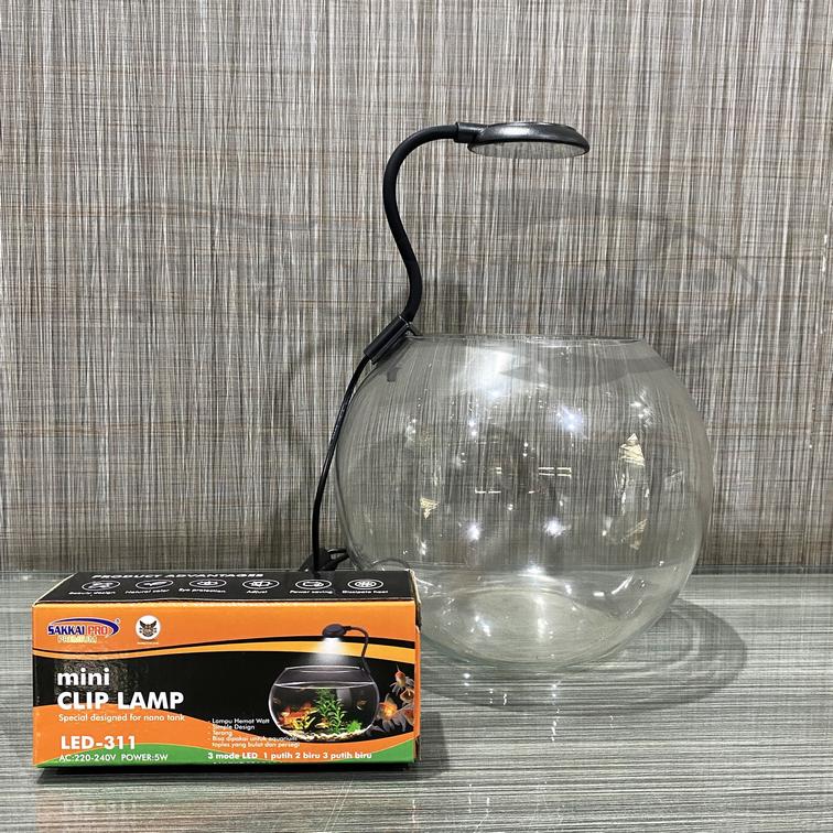 SAKKAI PRO LED-311 LAMPU LED AQUARIUM FISH BOWL TOPLES NANO KECIL MINI 0