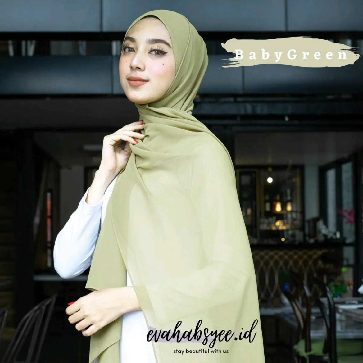 Pashmina Hijau Muda Baby Green