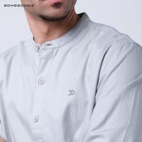 Gambar Bombboogie Kemeja Koko Pria Stroby 24968B5LG - XL, Light Grey dari Bombboogie Kota Bandung 3 Tokopedia