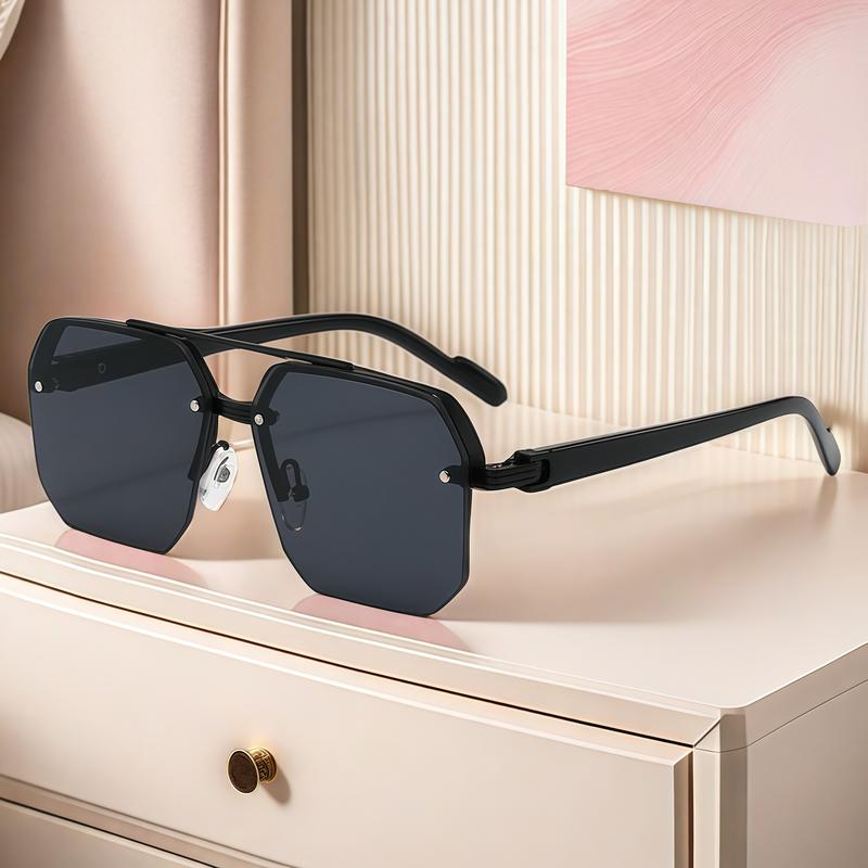 Sunglasses 2024 new model for boys, with a big face and slim appearance while driving. Advanced UV resistant half frame sunglasses with a square frame 3