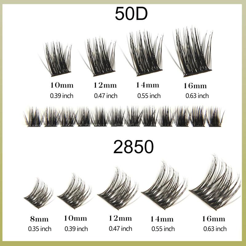 Mixed Length Individual False Eyelashes, 2 Boxes Natural Look Eyelash Extensions, Self Grafting Curl Eyelash Clusters, Eye Makeup Tools For Women 6