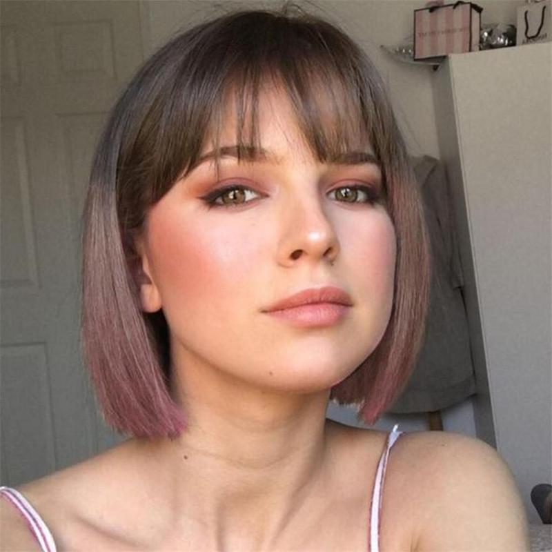 Product Introduction of 12 inch Heat Resistant Synthetic Womens Ombre Bob  for Daily Ombre Brown 0