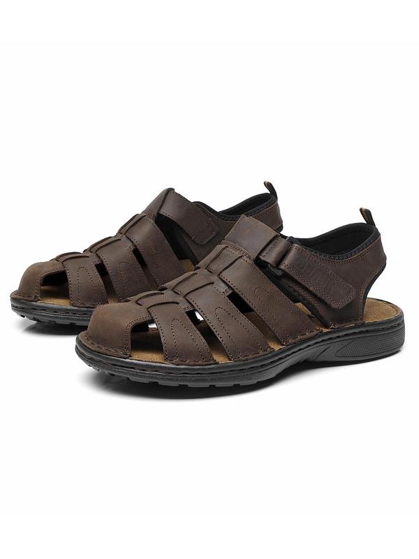 Men's Fashionable Plain Color Sandals, Casual Comfortable Breathable Sandals for Outdoor Beach, Male All-match Round Toe Sandals for Daily Wear, Walking Shoes 7
