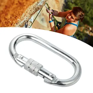 Carabiner oval autolock 25kn Karabiner 25KN Heavy Duty Climbing Camping Baja Steel Untuk Outdoor Carabiner Gantungan Kunci