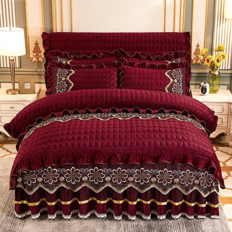Bộ 4 món chăn ga gối nỉ tuyết nhung trần phủ  cao cấp 7