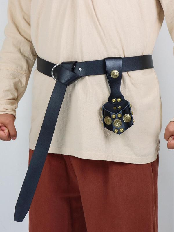 Men's Medieval Knight Belt & Scabbard, PU Leather Belt & Scabbard, Renaissance Viking Fair LARP Costume Accessories, Role Play Props 2
