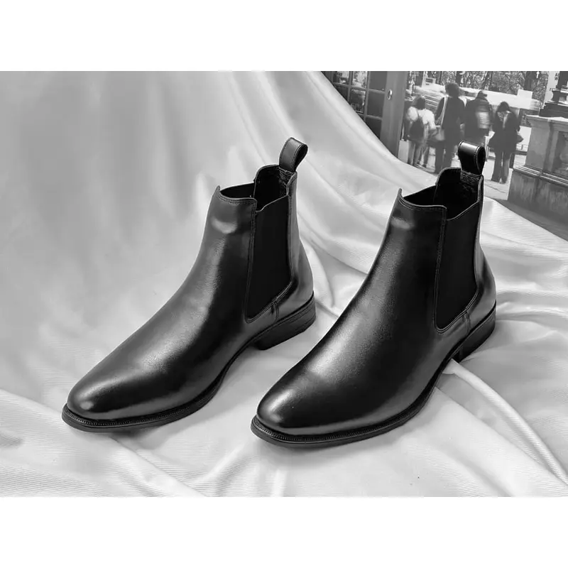 Giày Da Nam Công Sở Chelsea boots Classic Vải Canvas 2