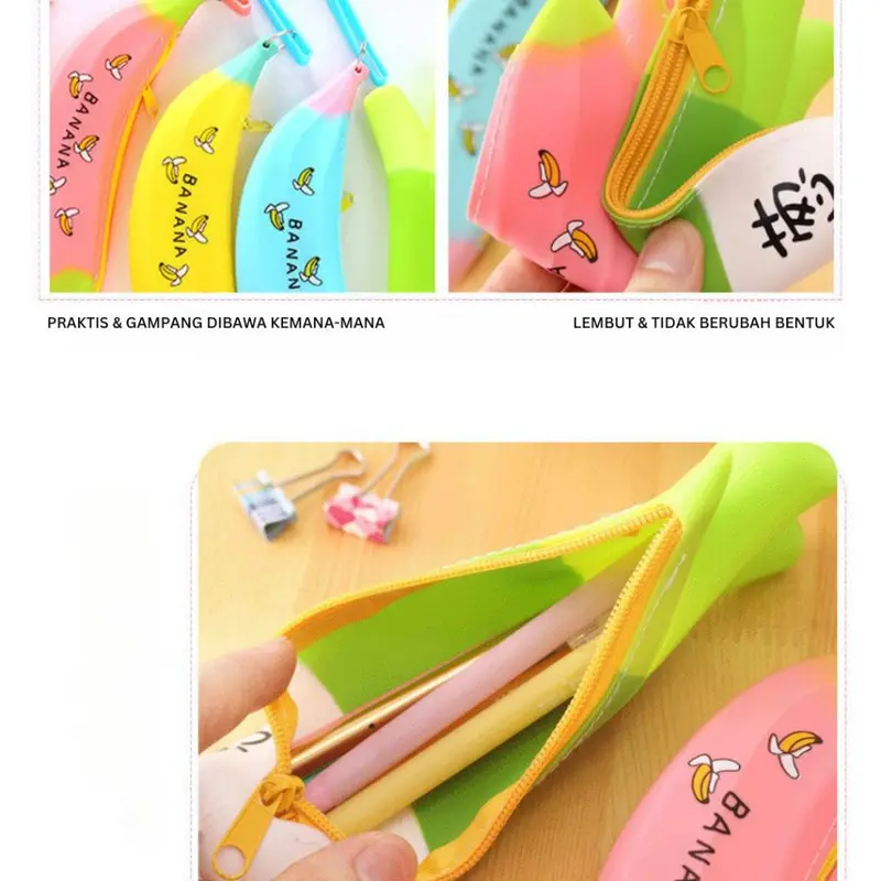 UQ Tempat Pensil Seleting Pencil Case Dompet Model Buah Lucu Sekolah Kantor STY7003 5