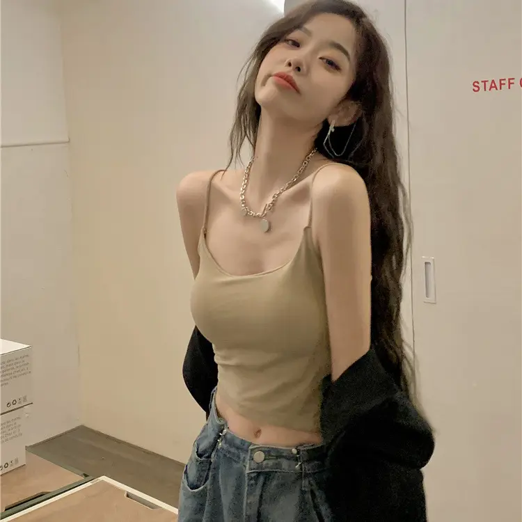 Áo Yếm Nhỏ Có Đệm Ngực, Áo Không Tay Gợi Cảm, Mặc Bên Dưới Nữ Top Umi Women Denim