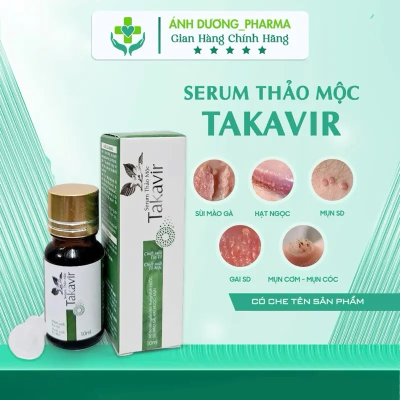 Mc(che tên) Serum Thảo Mộc TAKAVIR 10ml hỗ trợ chấm các vấn đề như M_Cơm,M Cóc, hạt ngọc,sùi tại nhà.