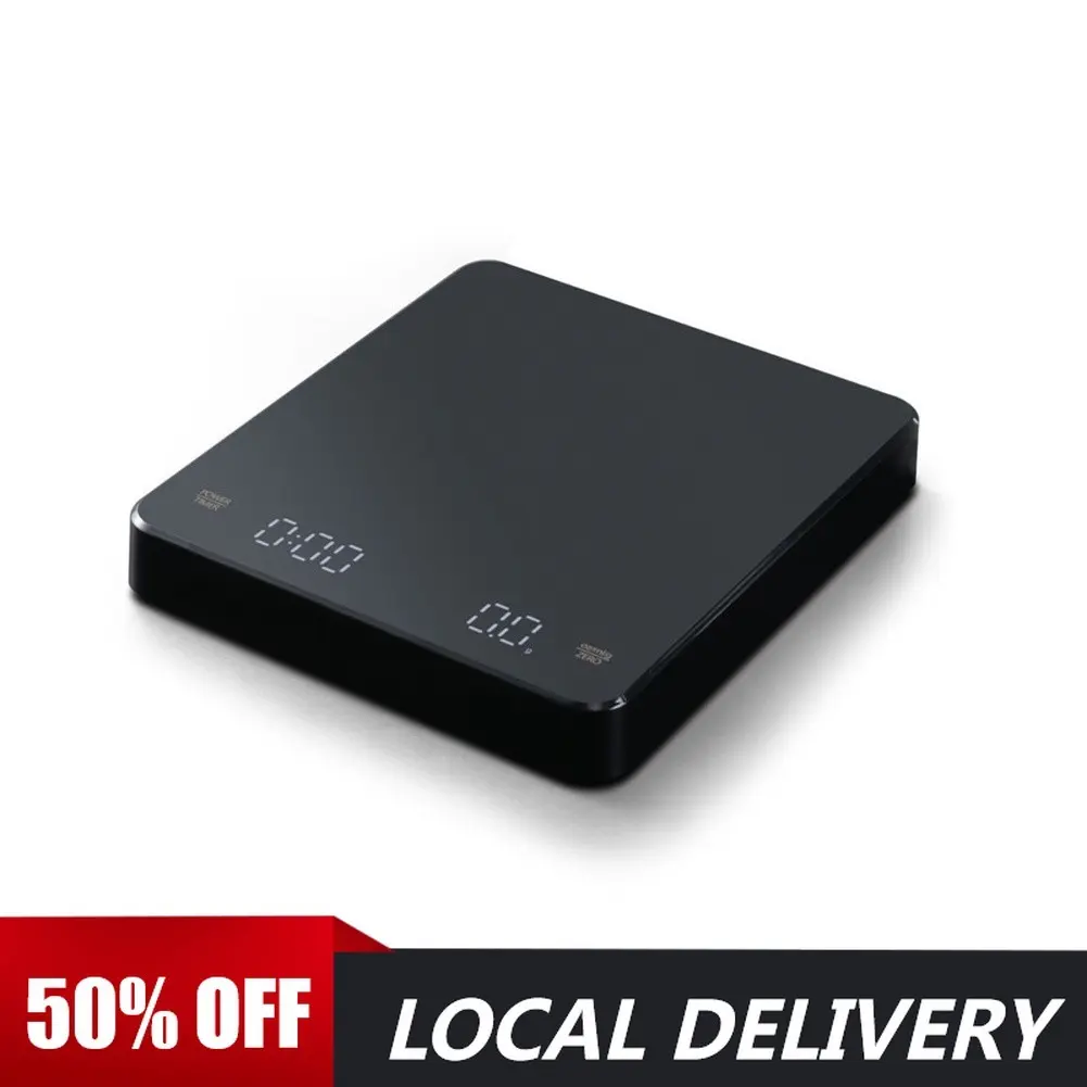 【SG】3kg/0.1g High Precision Rechargeable Coffee Scale Auto Timer LED Display Kitchen Scales Electronic Scale with Timer