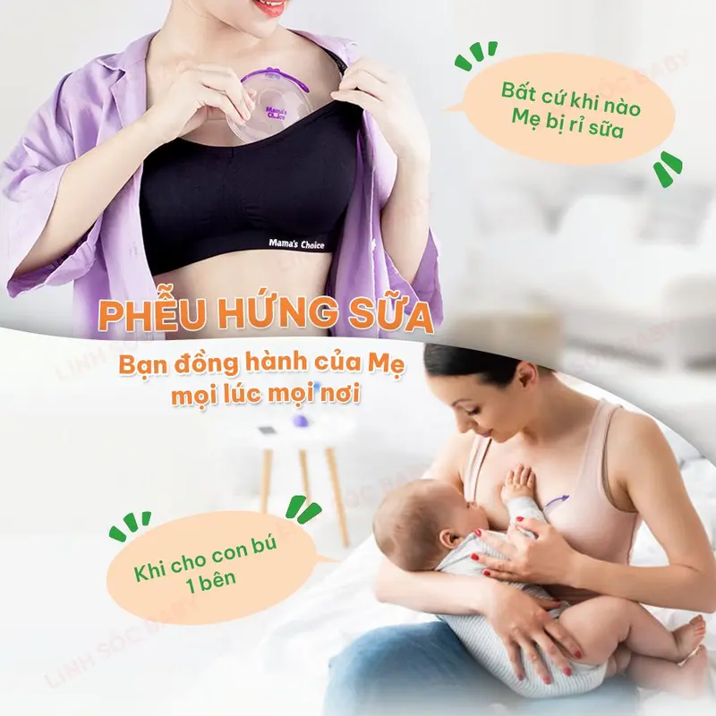 Hộp 2 Phễu hứng sữa silicon chống tràn Mama's Choice, an toàn tiện lợi dùng thay miếng lót thấm sữa 2