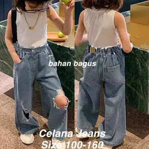 (LOLI-JKT) CL-05 CELANA JEANS ANAK RIPPED JEANS 100-170 Fashion