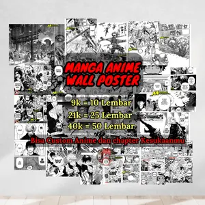 POSTER MANGA ANIME PANEL WALLPAPER POSTER ANIME ATTACK ON TITAN,BOKU NO HERO,ONE PIECE,JUJUTSU KAISEN / CUSTOM GAMBAR/REQUEST ANIME