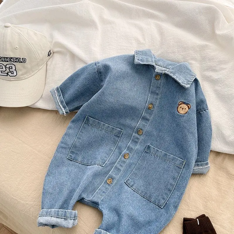 BABY K2 - jumpsuit Baby jeans Bear 2 warna 1