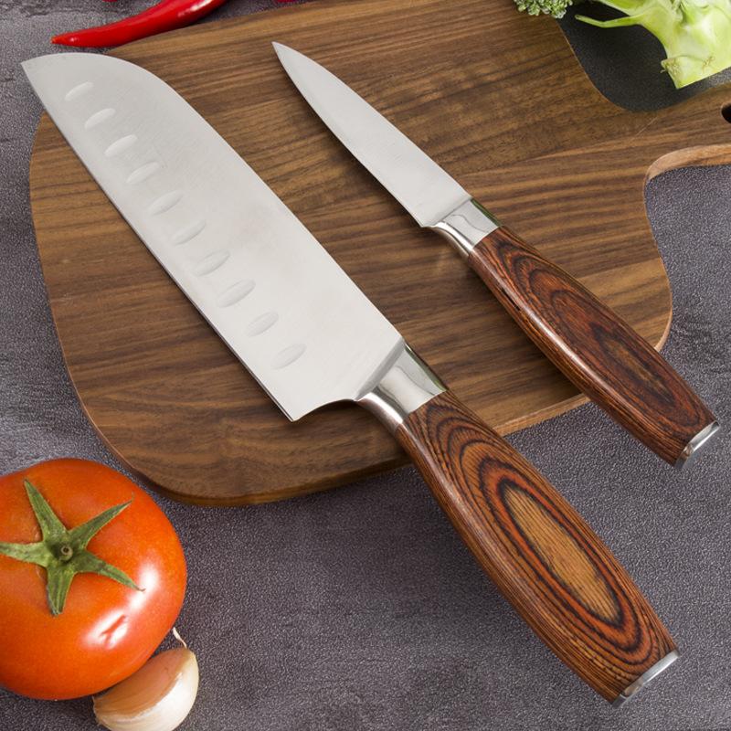 Fruit Knife Color Wooden Handle Household Kitchen Stainless Steel Multi-Purpose Knife Sharp Japanese Style Small Kitchen Knives Slicing Knife Small Kitchen Knife 1
