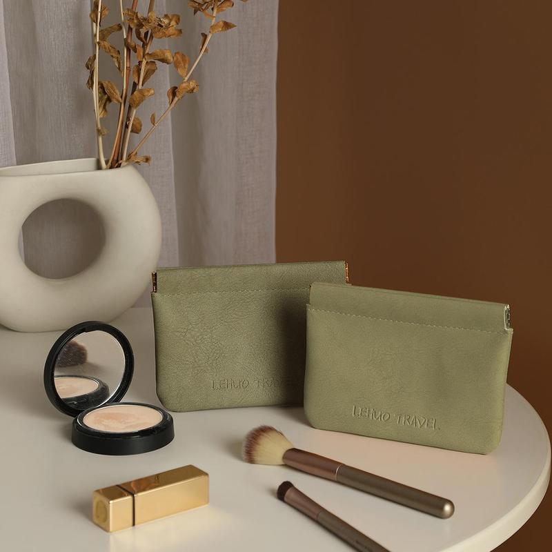 Portable Letter Print Leather Wallet, 1 Count Minimalist Coin Purse, Multi-functional Key Storage Bag, Gift For Friends 4