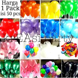 Balon Latex Metalik 1 Pack Isi 50 Pcs / Balon Karet / Balon Metalik / Balon Latek / Balon Per Pack