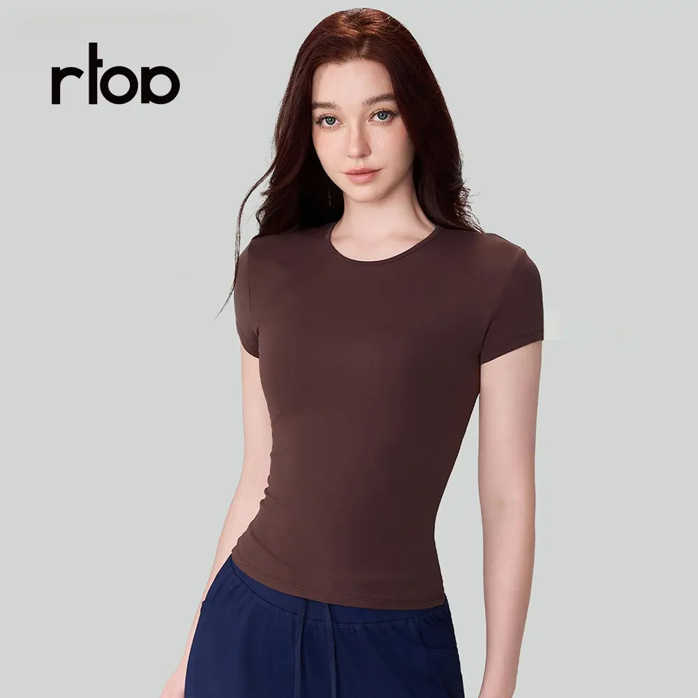 Rtop new women's sports short sleeved thin high elasticity quick drying Pilates training yoga t-shirt fitness top