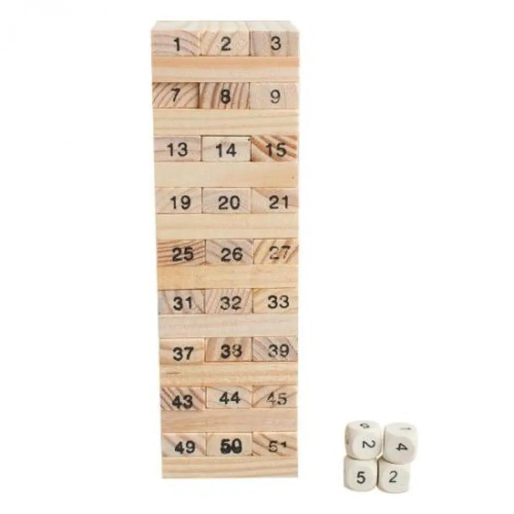 Permainan Susun Kayu Uno Stacko Cube Uno Stacko Game Uno Stacko Balok Uno Stacko Kayu Uno Stacko Mini Permainan Uno Stako Kayu 54 Balok Dengan 4 Dadu Anak Games Toys