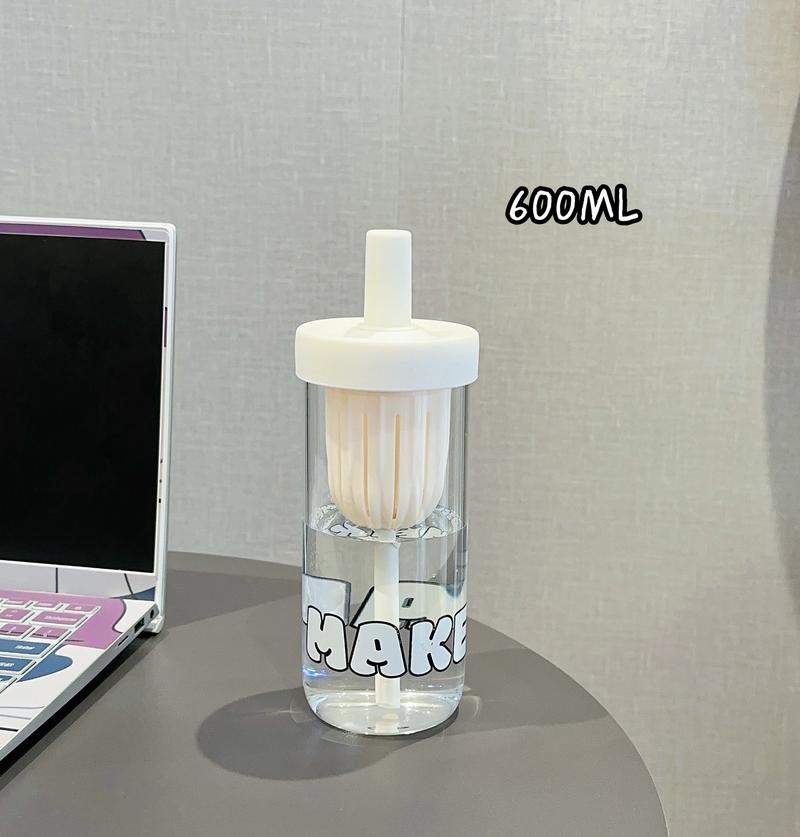 Product Introduction of New Tea Water Separation Glass Water Cup, Good-looking Scented Tea Cup, Lid Straw Large Capacity Portable Water Cup Bottle Drinkware Tumbler Mug 2