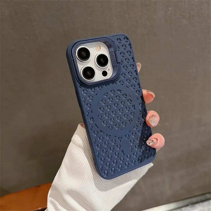 Ốp Điện Thoại Làm Mát Từ Tính, Thiết Kế Sang Trọng, Tương Thích Với iPhone 11, 12, 13, 14, 15 Pro Max Plus, Thoáng Khí, Có Sạc Không Dây, Chống Sốc, Có Giá Đỡ Ống Kính, Phụ Kiện Ốp Lưng 7