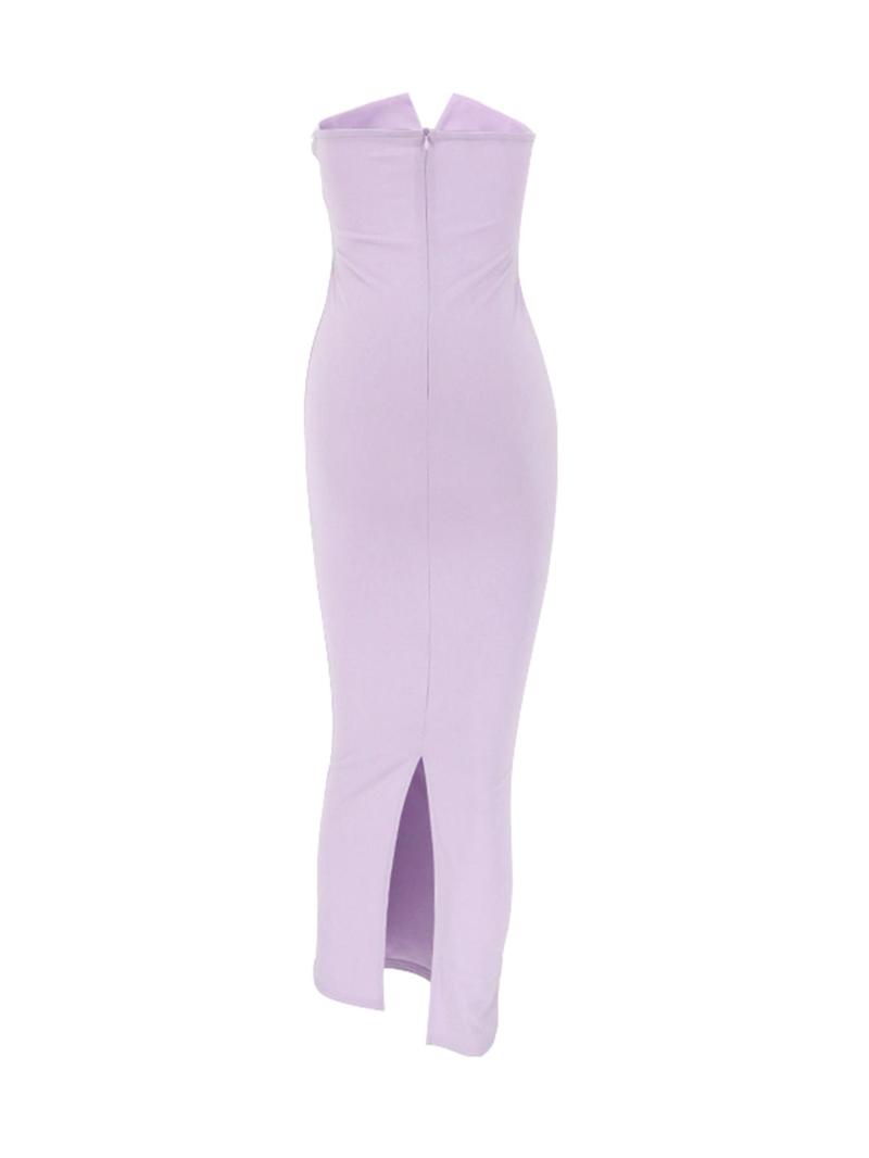 Product Introduction of Women's Plain Split Tube Dress, Elegant Sexy    Dress for Party Club Dating Wear, Ladies Summer Clothes 5