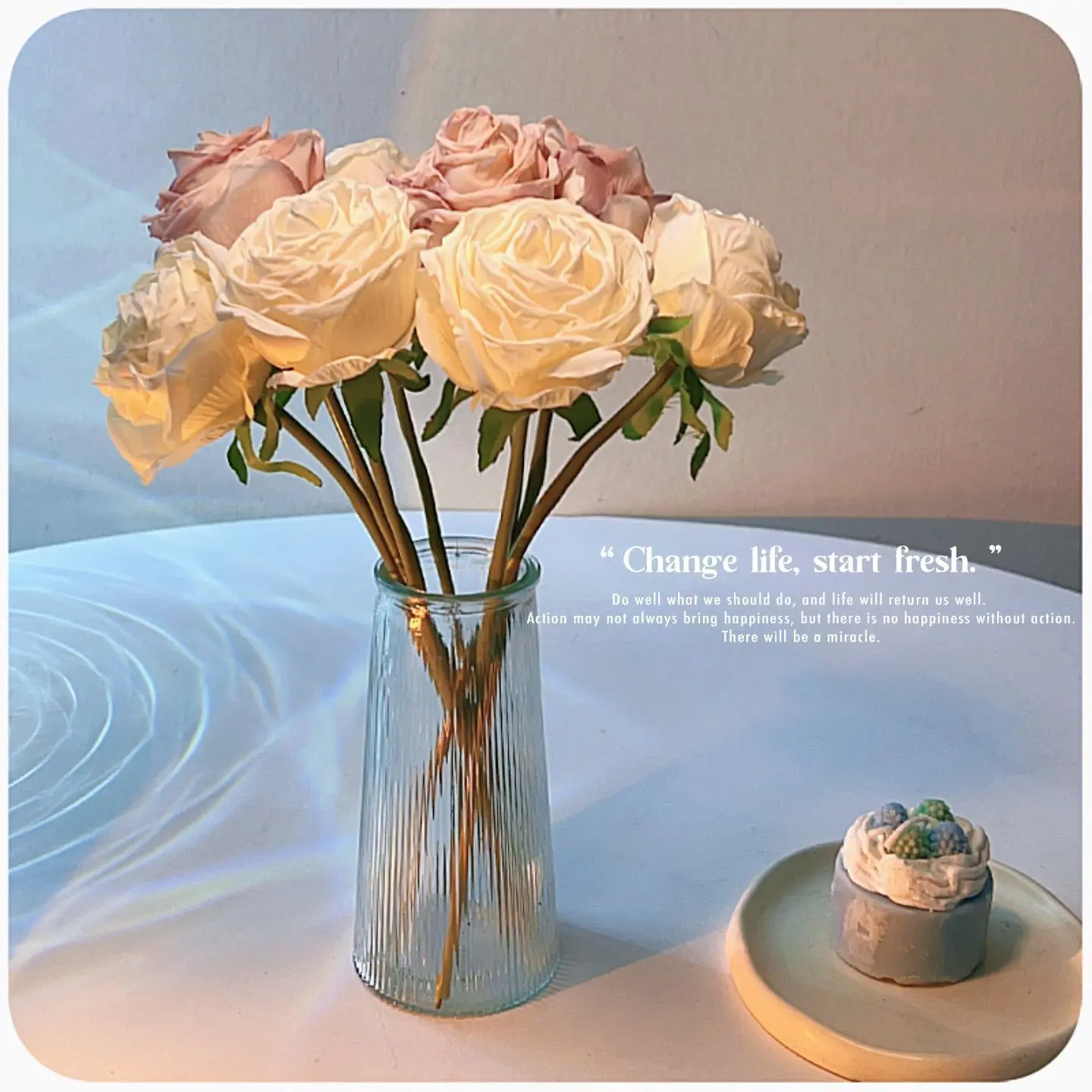 Jiao Bian Artificial Rose Living Room Table Decoration Dried Flower Decoration Lychee Rose Valentine's Day Shooting Props Decorative Fruit Plant Ornaments