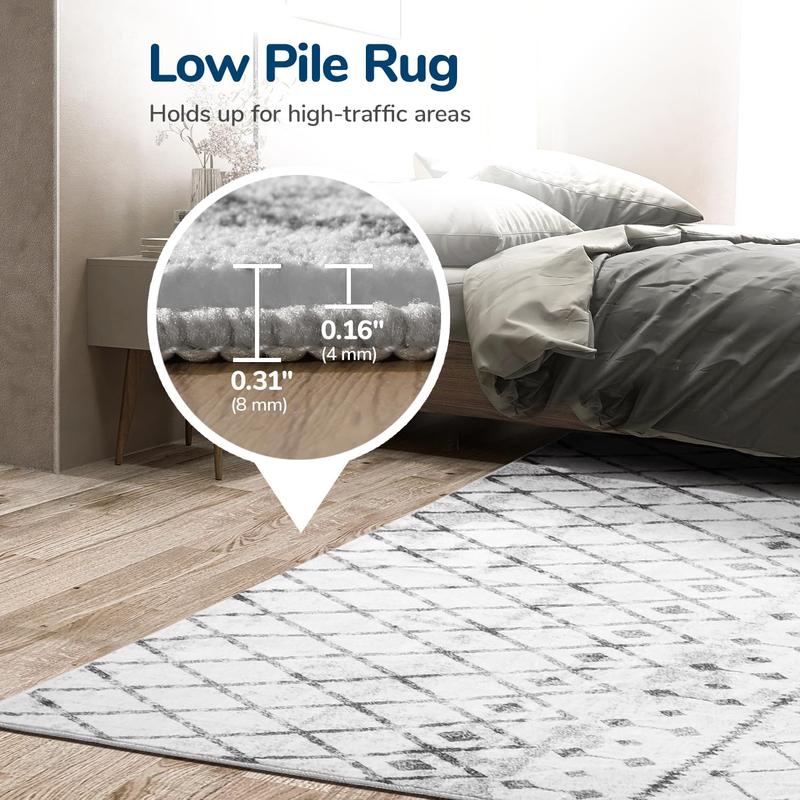 Boho Style Geometric Pattern Carpet, Non-slip Soft Durable Carpet, Decorative Area Unique Rugs for Home Living Room Bedroom, Home Decor 7