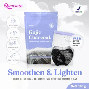 Qiansoto x Kojis Brightening Soap Bright Glow Face Soap Sabun Pemutih Wajah