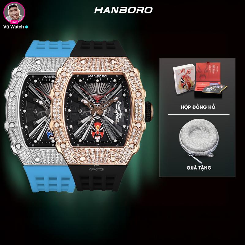 Đồng Hồ Cơ Nam Đeo Tay HANBORO WATCH [6062] Opera Mask Series 927 | Tặng kèm bóp đựng đồng hồ
