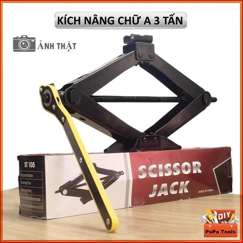 Kích nâng ô tô loại 3 tấn - Kích nâng lốp - Kích nâng gầm xe - Tay quay tự động- Nâng hạ dễ dàng