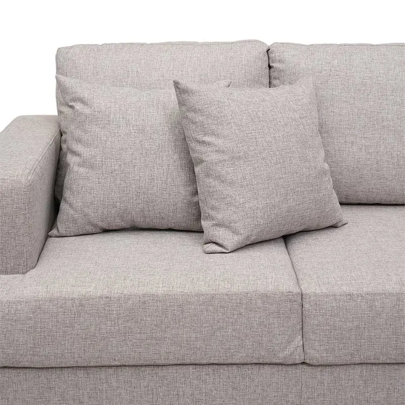 SELMA GLIVEL SOFA FABRIC 3 SEATER DENGAN BANGKU - COKELAT ASH 8