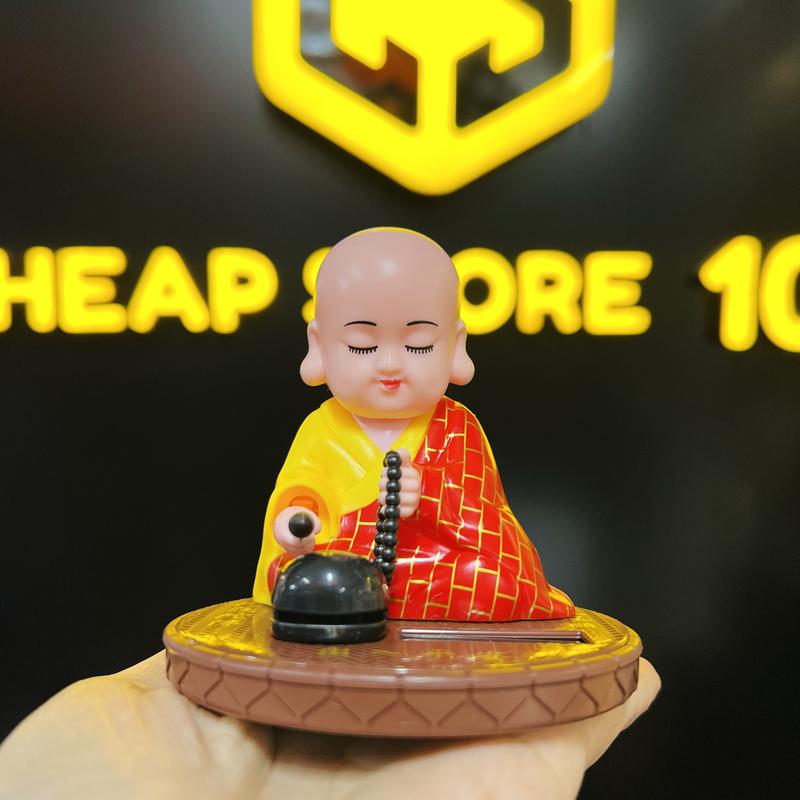 Tượng chú tiểu gõ mõ gật đầu bằng năng lượng ánh sáng, tượng 4 chú tiểu tứ không Decor Phòng Trang Trí Nhà, trang trí ô tô