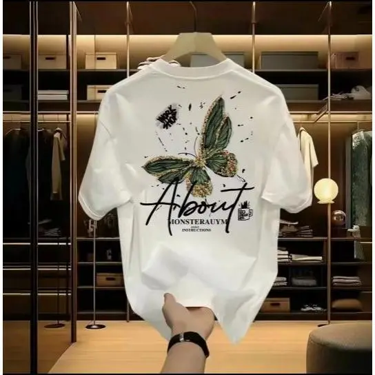 ANDREA  mùa hè 2024 phong cách mới thời trang đa năng mặc bên trong đen trắng phong cách phương Tây phong cách Hàn Quốc dáng rộng hợp thời trang nam nữ áo thun ngắn tay in hình sinh viên cao cấp