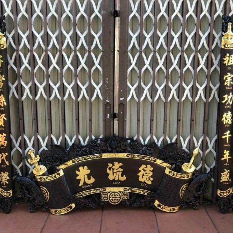 Cuốn thư câu đối Gỗ Gụ Khảm đẹp