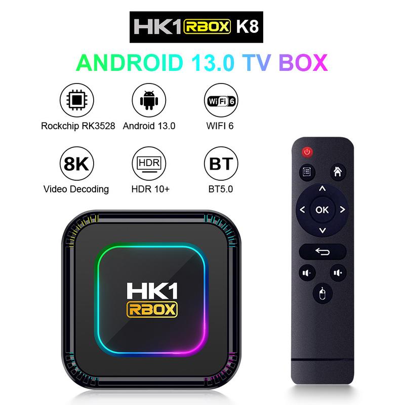 Product Introduction of Android 13.0 TV Box,HK1 RBOX 4GB RAM 64GB ROM Quad-Core WiFi6 BT5.0 8K HDR10+ Ultra HD USB3.0 22