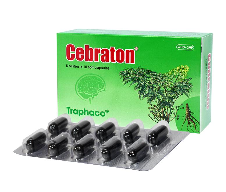 Thực phẩm hỗ trợ sức khỏe Cebraton - Sản phẩm của traphaco - dạng viên nang mềm dễ hấp thu hơn