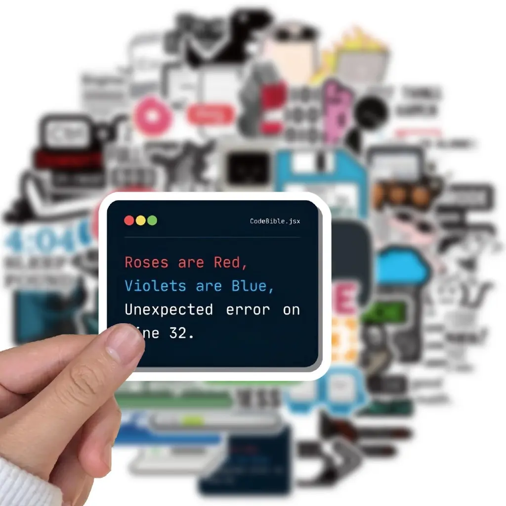 50 pcs Funny Programmer Stickers – Coding, IT, Developer, Engineer, Meme Stickers for Laptop & Tech Gear | Funny Sticker