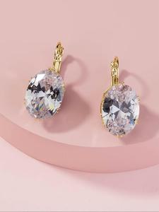 Artificial Zircon Decorated Dangle Earrings, Fashionable Jewelry for Women, Trendy All-match & Exquisite Jewelry for Birthday Gift