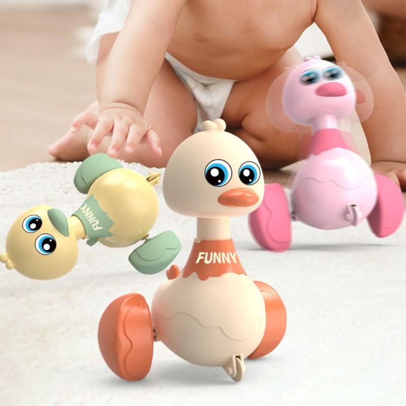 Product Introduction of Creative Mechanical Sliding Press Return Toy Cars Walking Safety Press and Go Cartoon Duck Plastic Vehicles Duck Car Return Toys Kids Gifts 11