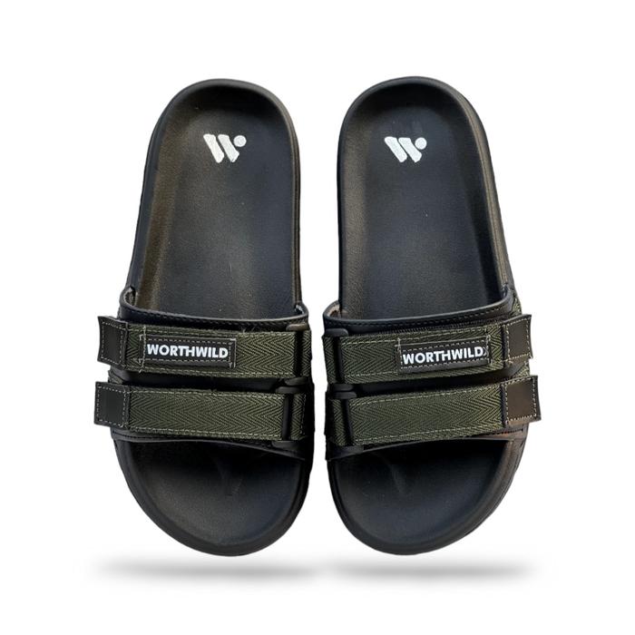 Gambar Worthwild - Sandal Pria Blck Green Gozo | Sandal Slide Flip Flop | Sandal Velcro Webbing | Sendal Selop | Sandal Karet | Sandals Slippers Sandal Black - Gozo Black Green, 39 dari Worthwild Store Kab. Tangerang 5 Tokopedia