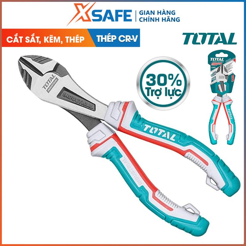 Kềm cắt đầu nặng kích thước 7-8 inch Total, kìm cắt chéo hạng nặng thép CR-V cắt dây điện thép mỏng